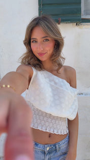 "Loïs” topp hvit