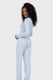 "Tessa” pants striped light blue