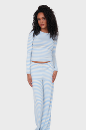 "Tessa” pants striped light blue