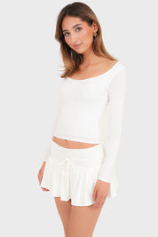 “Ribbon” skjørt hvit