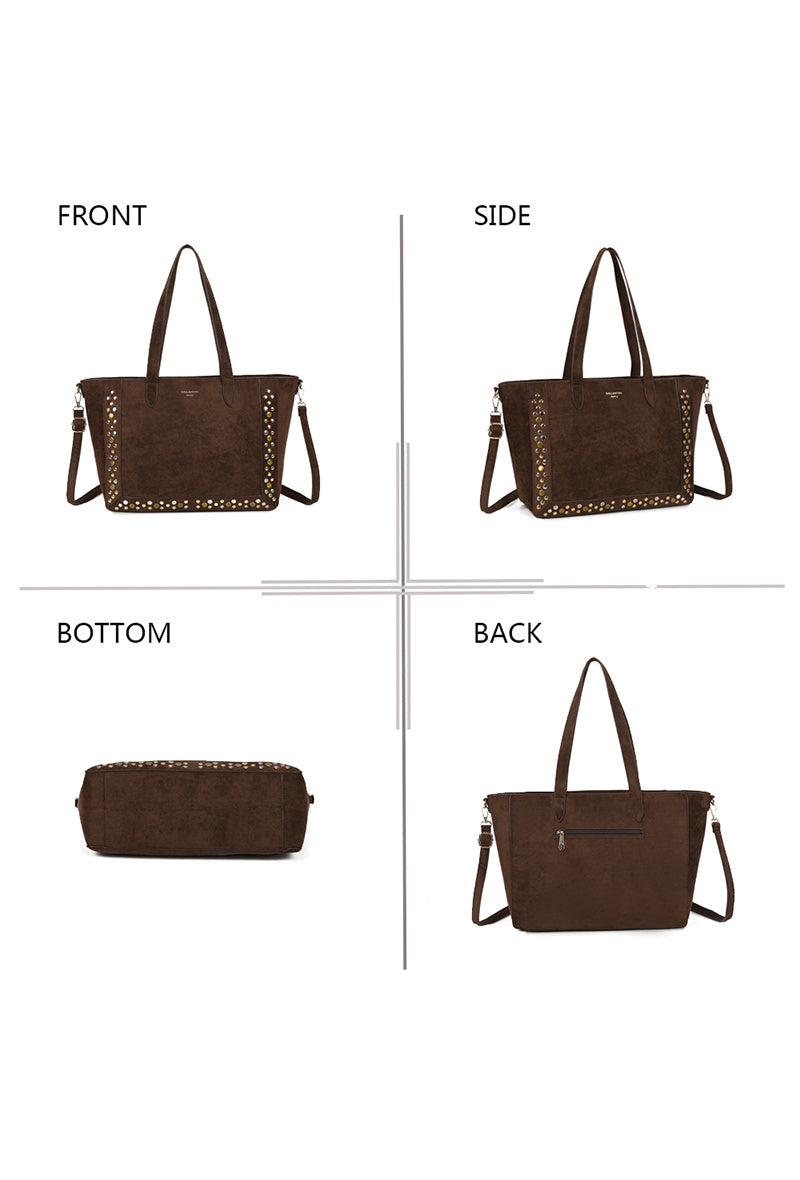 "Reese" stud bag brown