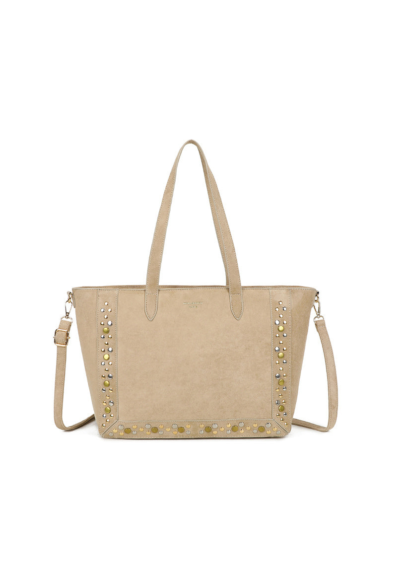 "Reese" stud bag taupe