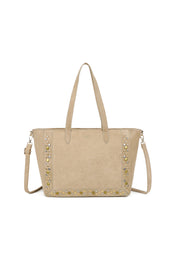 "Reese" stud bag taupe