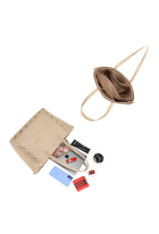 "Reese" stud bag taupe