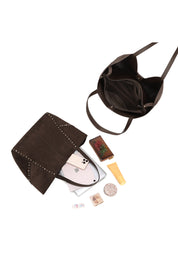 "Stud" bag brown