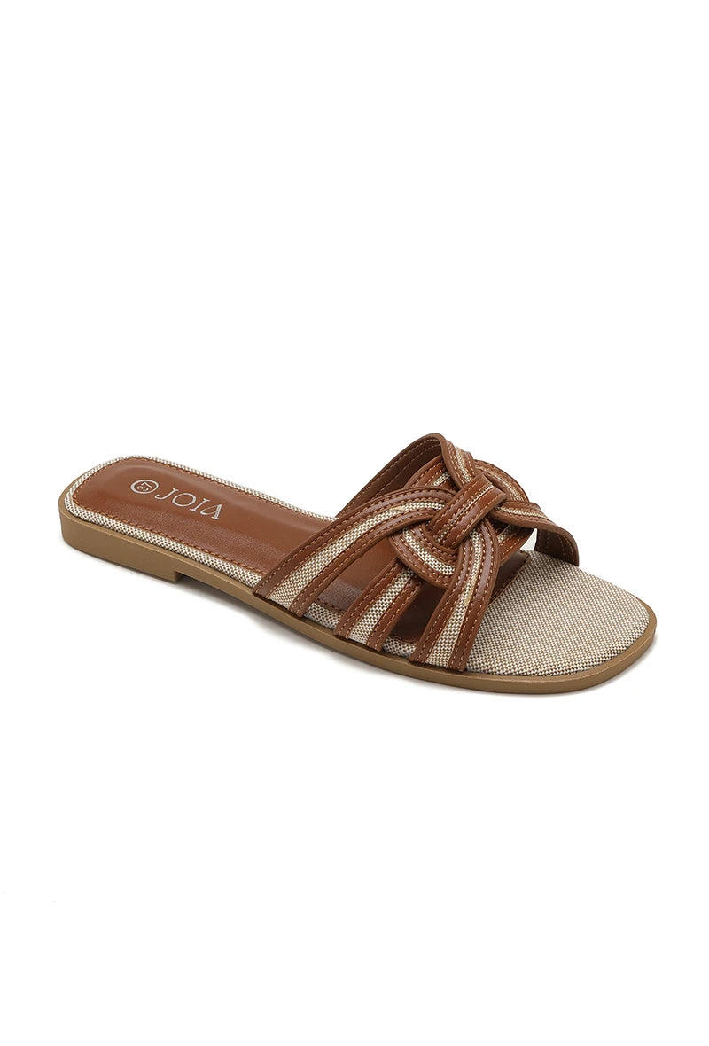 "Twist" slippers camel