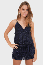 "Shiny" top navy