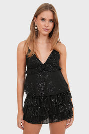 "Shiny" top black