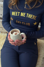 "Ski club" ski pully navy