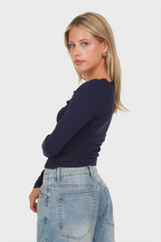 "Lea” top navy