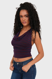 "Nina" striped red top