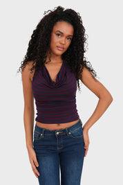 "Nina" striped red top