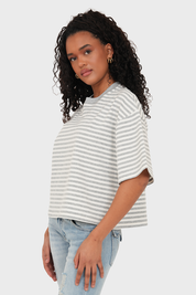 “Rae” striped t-shirt grey