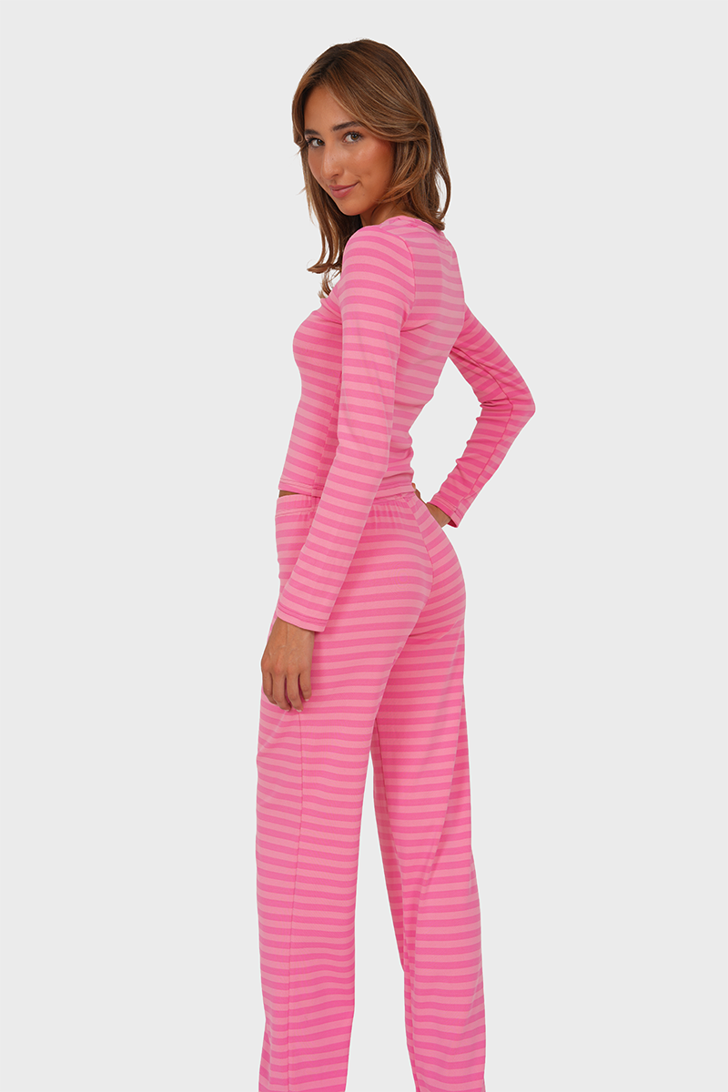 "Tessa” pants striped pink