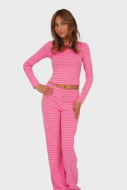 "Tessa” pants striped pink