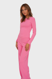 "Tessa” pants striped pink
