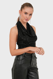 "Bling" top black