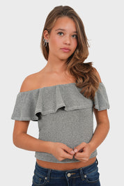 "Nora" top silver