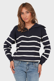 "Maja” sweater half zip navy