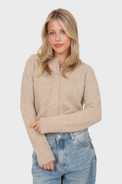 "Evelyn" cardigan stone