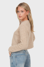 "Evelyn" cardigan stone