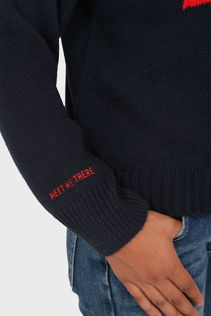 "USA” flag sweater navy