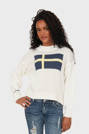 "Sweden” flag sweater white