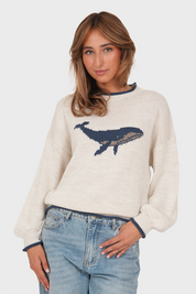 "Whale” sweater beige