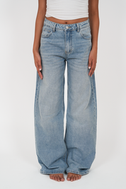 "Austin" wide leg jeans light blue tall