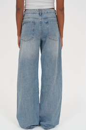 "Austin" wide leg jeans light blue tall