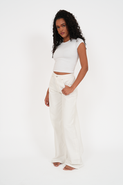 "Wide" leg jeans white tall