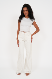 "Wide" leg jeans white tall
