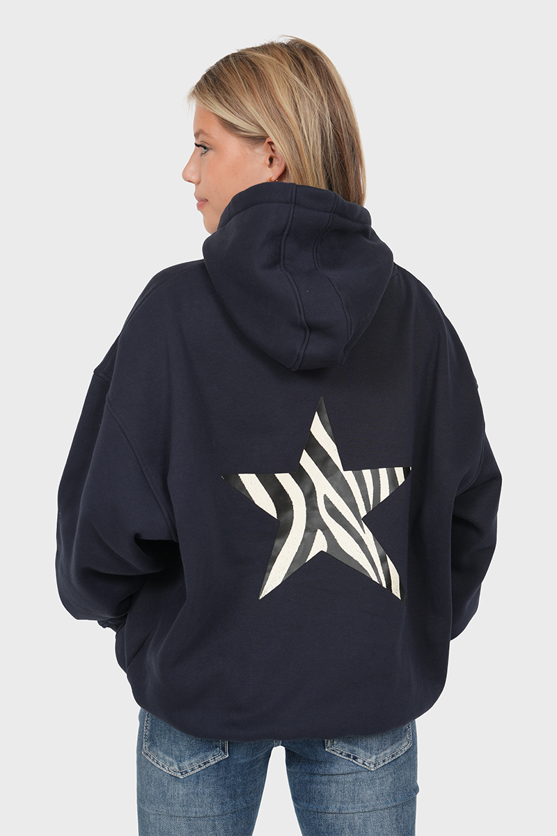 "Zebra" star hoodie navy
