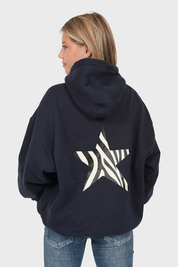 "Zebra" star hoodie navy