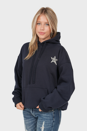 "Zebra" star hoodie navy