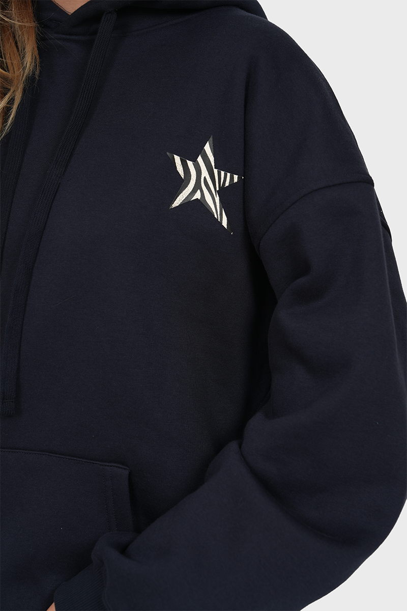 "Zebra" star hoodie navy