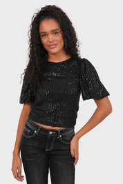 "Shiney" top black