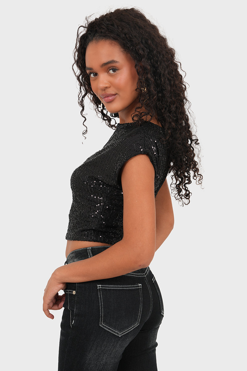 "Radiant" top black