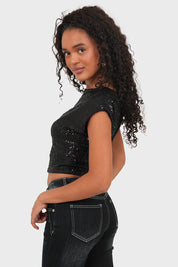 "Radiant" top black